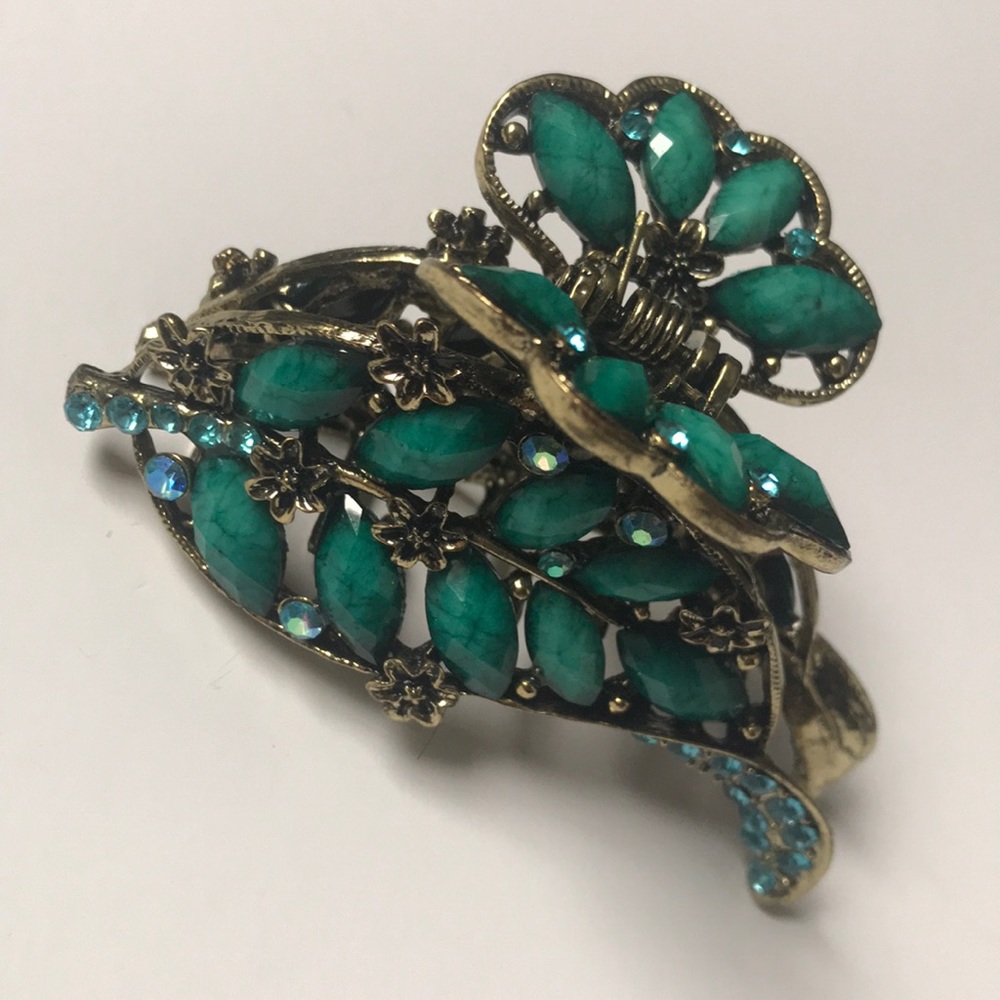 Teal Gemstone Hairclip